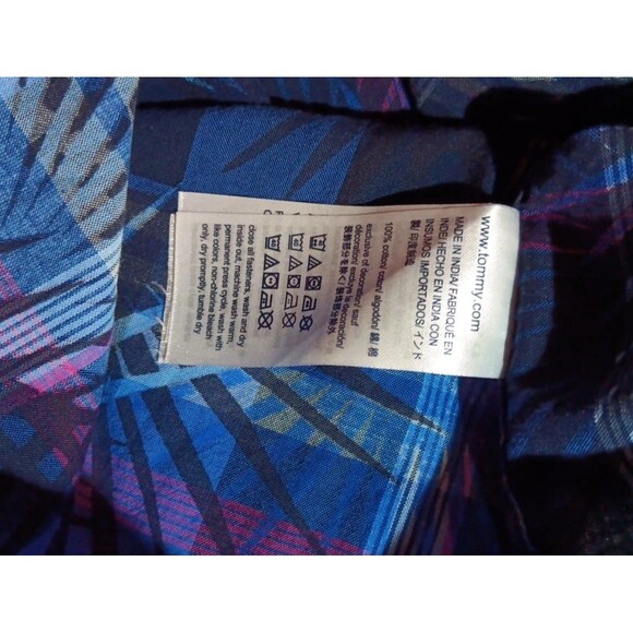 Tommy Hilfiger Shirt Size S/P Button Front Blue Hawaiian. Short Sleeve. - Picture 5 of 5